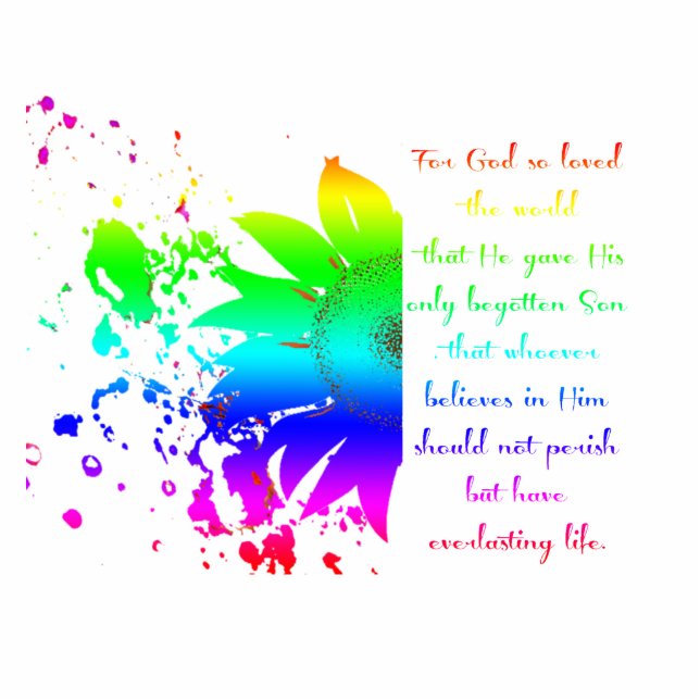Magnet Photo Sculpture John 3:16 aimants de tournesol arc-en-ciel (Devant)
