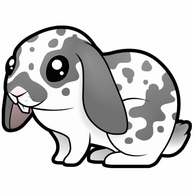 Magnet Photo Sculpture Lapin de bande dessinée (cheveux lisses d'oreille (Devant)