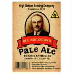 Magnet Photo Sculpture Le Étiquette Pale Ale de M. Molotov<br><div class="desc">Un étiquette d'une bouteille de Pale Ale de M. Molotov brassée par la mythique High Octane Brewing Company. Le étiquette inclut une photo de Vyacheslav Mikhailovich Molotov, ministre soviétique des Affaires étrangères sous Josef Staline. Avec le texte "M. MOLOTOV'S Pale Ale" et "OCTANE NOTING : 93." Le supplément inclut les...</div>