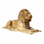 Magnet Photo Sculpture Lion de pierre<br><div class="desc">Un rendu bronzé et brun d'un lion en pierre taillée.</div>