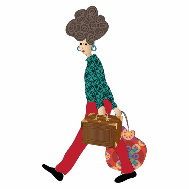 Magnet Photo Sculpture Mah Jongg Le Mahj Madame Cut Out (Devant)