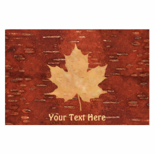 Magnet Photo Sculpture Maple Leaf On Inner Birch Bark