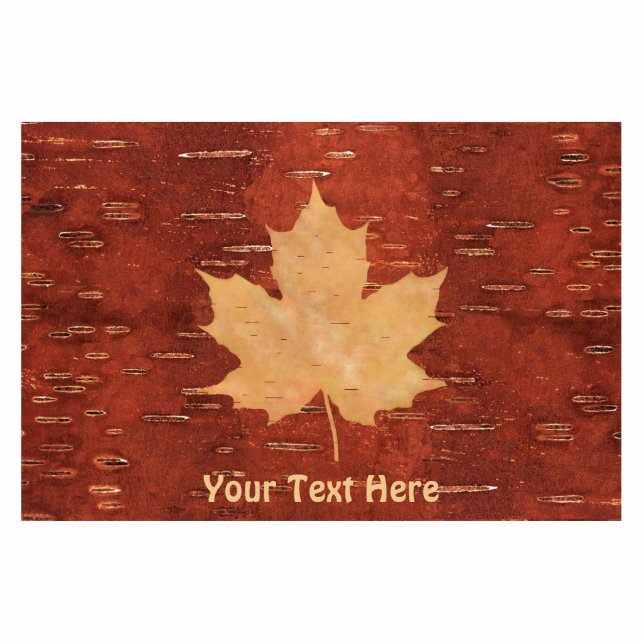 Magnet Photo Sculpture Maple Leaf On Inner Birch Bark (Devant)
