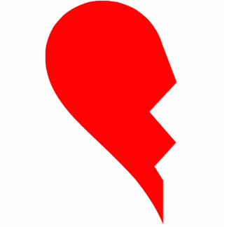 Magnet Photo Sculpture Morceau gauche du coeur brisé (trouvez l'autre