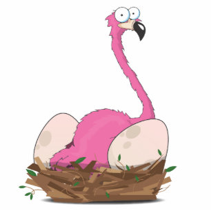 Magnet Photo Sculpture nid de Flamant rose