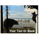 Magnet Photo Sculpture Ours de plage<br><div class="desc">Deux Amérindiens barbotent leur canoë à travers un lac, juste au large, par un matin brumeux. Une truie d'ours noir n'est pas très contente et a envoyé son ourlet à un bouleau voisin pour la sécurité. Ajoutez votre propre texte. L'Ours noir américain, Ursus americanus, est la plus petite des trois...</div>