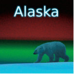 Magnet Photo Sculpture Ours polaire - Alaska<br><div class="desc">Un ours polaire arpente la glace pendant la longue nuit polaire; les aurores boréales en rouge et vert au loin. Le texte "Alaska" apparaît en bleu et blanc brillant. Les ours polaires sont en danger. Combien de temps encore des scènes comme celle-ci pourront-elles se produire ? S'il vous plaît aidez...</div>