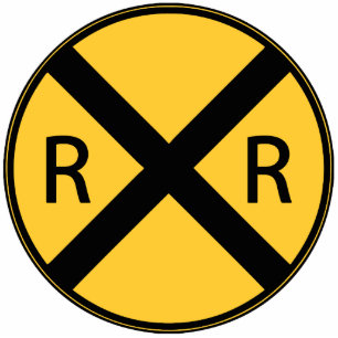 Magnet Photo Sculpture Panneau routier Traversée ferroviaire