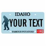 Magnet Photo Sculpture Plaque de licence Idaho Sasquatch<br><div class="desc">La silhouette foncée de Sasquatch (Bigfoot) sur une plaque vierge de l'Idaho. Ajoutez votre propre texte. Contactez-moi pour des demandes spéciales. Plaques d'immatriculation pour d'autres États et autres entités (provinces canadiennes, pays étrangers) sur demande. Si vous vivez ou voyagez dans les régions rurales du nord-ouest du Pacifique, vous pouvez peut-être...</div>