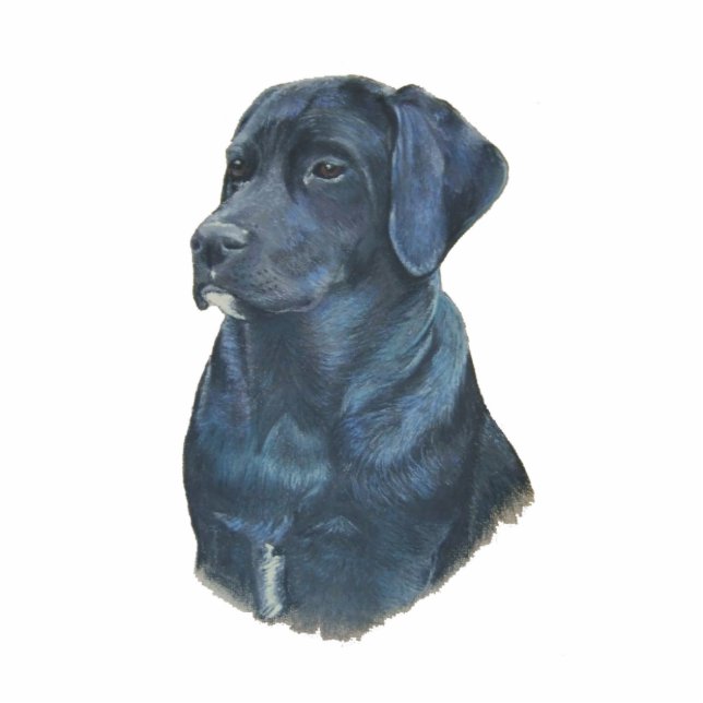 Magnet Photo Sculpture portrait de chien noir labrador dessin original (Devant)