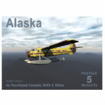 Magnet Photo Sculpture Postage en Alaska - de Havilland DH3-C Otter<br><div class="desc">Un timbre-poste de 5 nugget émis par une nation mythique indépendante de l'Alaska. D'abord dans une série de timbres de l'histoire de l'aviation de l'Alaska, il présente un de Havilland Canada DH3-C Otter portant le logo du mythique Flying Moose Aviation de Talkeetna. On peut également lire le texte "Alaska", "POSTAGE...</div>