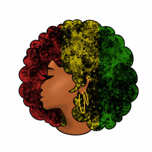 Magnet Photo Sculpture Rasta femme noire afro rouge jaune vert