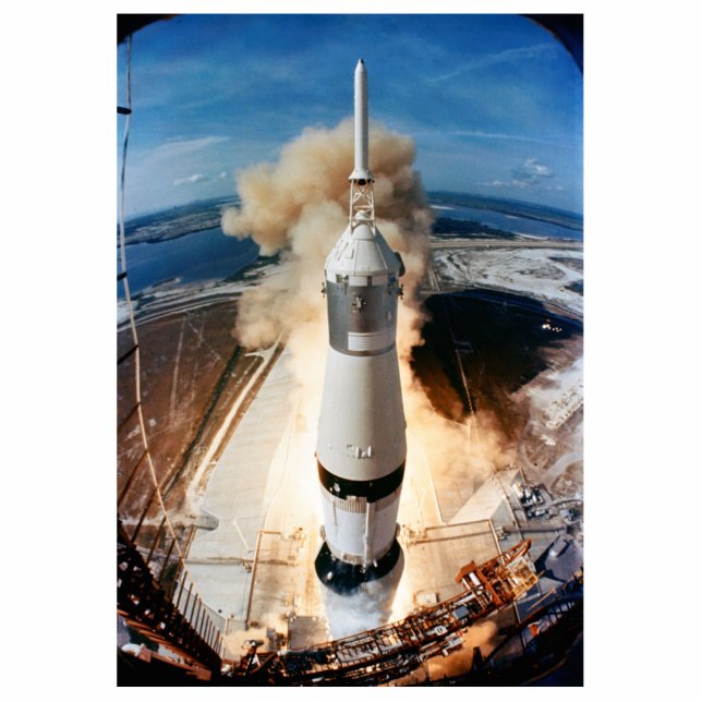 Magnet Photo Sculpture Saturn V Rocket launch 1969 Apollo Spacecraft (Devant)