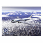 Magnet Photo Sculpture Tupolev (Туполев) Tu-104 Over Siberia<br><div class="desc">A digital painting of an Aeroflot Tupolev (Туполев) Tu-104 passenger jet in flight over a foggy, forested, winter landscape. The Tupolev design bureau logo appears at lower left. The Tu-104 (NATO assigned the reporting word CAMEL to this aircraft) was the second jet airliner to enter service, the British de Havilland...</div>