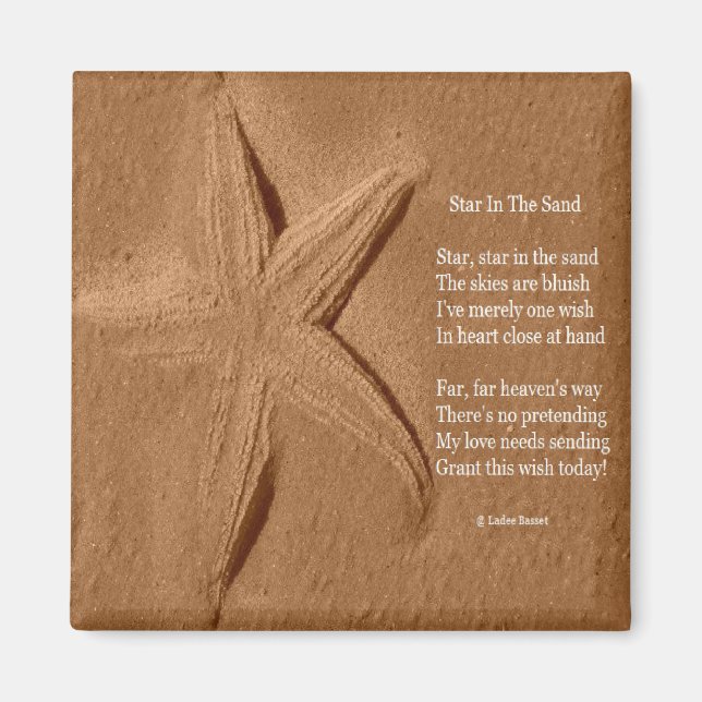 Magnet Poem Star Dans Le Sable Ladee Basset (Devant)