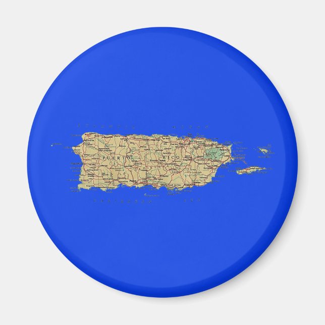Magnet Porto Rico Map (Devant)