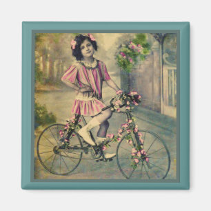 Magnet pour fille à vélo