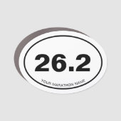 Magnet Pour Voiture 26.2 Marathon Personnalisé Nom Souvenir Euro Oval (Devant)