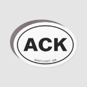 Magnet Pour Voiture ACK Nantucket Abréviation et nom Euro Oval (Devant)