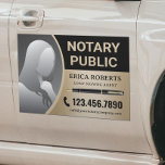 Magnet Pour Voiture Agent de signature de prêt public notaire Photo Or<br><div class="desc">Agent de signature de prêt public Noir & Or moderne Magnet de voiture photo</div>