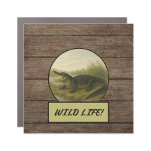 Alligator en bois foncé Voiture/Magnet de camion