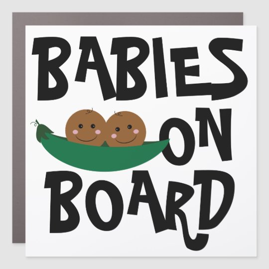 Magnet Pour Voiture Bebe A Bord Jumeaux Deux Pois Mignon Avertissement Zazzle Fr