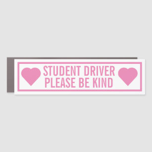 Magnet Pour Voiture Chauffeur étudiant - S'il vous plaît, soyez rose