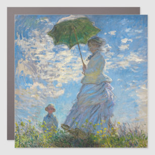 Magnet Pour Voiture Claude Monet - La Promenade, Femme avec un Parasol
