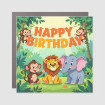 Cute Happy Birthday safari theme