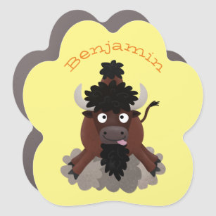 Magnet Pour Voiture Drôle dessin animé de bison de buffle