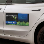 Magnet Pour Voiture Entrepôt de la pelouse Ambiance noir et bleu<br><div class="desc">Magnet de voiture de service professionnel de jardinage de pelouse.</div>