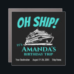 Magnet Pour Voiture Funny Birthday Cruise Stateroom Porte Marker<br><div class="desc">Cet aimant personnalisable humoristique de porte de stateroom marqueur a un dessin d'art crânien d'un bateau de croisière à l'ancre. Il dit, "OH NAVEZ ! C'est le voyage d'anniversaire de [ton nom]." Ajoutez votre nom et vos informations au modèle pour le personnaliser facilement. — Mettez ceci sur votre porte cabine,...</div>