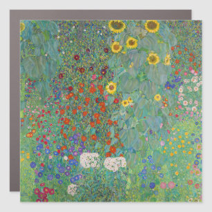 Magnet Pour Voiture Gustav Klimt - Jardin de campagne avec tournesols