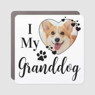 Magnet Pour Voiture I Love My Granddog Personalized Chien Photo pour a
