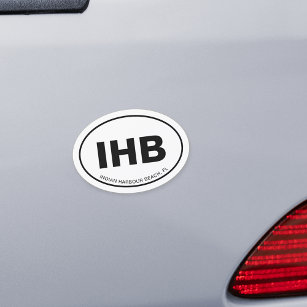 Magnet Pour Voiture IHB Indian Harbour Beach Floride Euro Oval