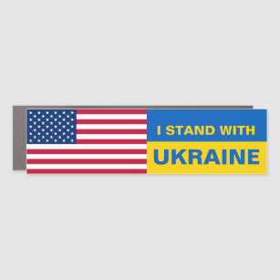 Magnet Pour Voiture Je Suis Avec L'Ukraine États-Unis Drapeau Solidari