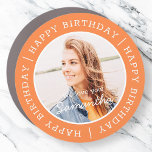 Magnet Pour Voiture Joyeux anniversaire simple Preppy moderne photo pe<br><div class="desc">Ce design simple et moderne est composé de typographie serif et d'ajouter une photo personnalisée.</div>