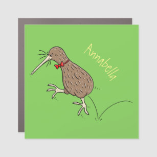 Magnet Pour Voiture Joyeux kiwi de saut avec dessin de cravate arc