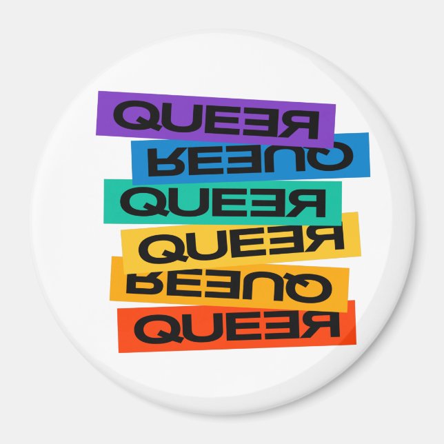Magnet pour voiture. LGBT+Pride. Queer. Badge (Devant)