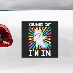 Magnet Pour Voiture LGBT pride Semble gay Je suis dans rainbow unicorn