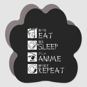 Magnet Pour Voiture Mangez Sleep Anime Répéter l'idée cadeau Cosplayer