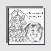Mastiff Tibétain Secourir logo Magnet de voiture