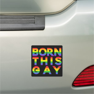 Magnet Pour Voiture Né Cette Gay Bright Colorful Rainbow Pride
