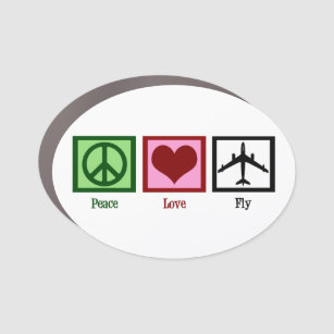 Magnet Pour Voiture Peace Love avion pilote