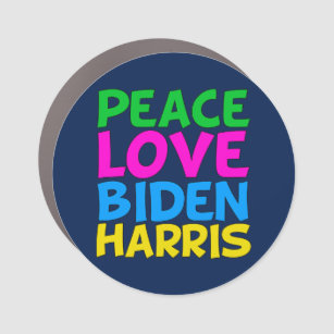 Magnet Pour Voiture Peace Love Biden Harris