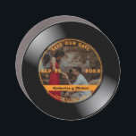 Magnet Pour Voiture Retro Music Vinyl Record Photo Mariage Round<br><div class="desc">Retro Music Vinyl Enregistrer Photo Mariage Round Enregistrer La Carte Date</div>