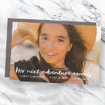 Magnet Pour Voiture Sa Prochaine Aventure Attend Un Diplôme De Photo M<br><div class="desc">Le design est composé d'une typographie ludique et ludique avec sans serif et de police de script cursive ludique. Ajoutez une photo et un nom personnalisés.</div>