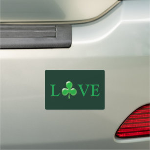 Magnet Pour Voiture Saint Patrick's Day Love Green Clover Shamrock