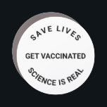 Magnet Pour Voiture Se faire vacciner, la science est réelle, sauver d<br><div class="desc">Se faire vacciner,  la science est réelle,  sauver des vies cool Car Magnet avec texte entièrement personnalisable. noir et blanc</div>