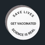 Magnet Pour Voiture Se faire vacciner, la science est réelle, sauver d<br><div class="desc">Se faire vacciner,  la science est réelle,  sauver des vies cool Car Magnet avec texte entièrement personnalisable. noir et blanc</div>